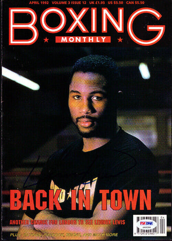 Lennox Lewis Autographed Signed Boxing Monthly Magazine Cover PSA/DNA #S49299
