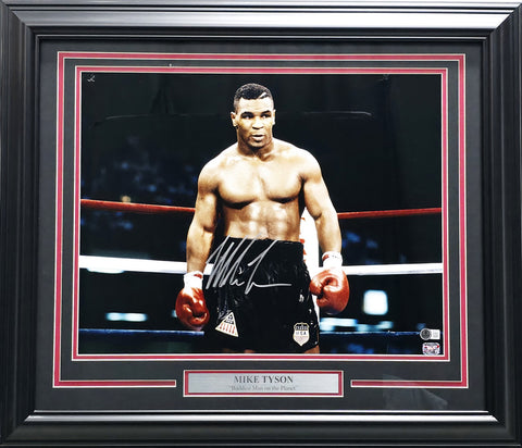 Mike Tyson Autographed Framed 16x20 Photo (Damaged) Beckett BAS QR #BM18522