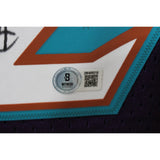 Karl Malone Autographed Utah Jazz Purple M&N Swingman Sz L Jersey Beckett 49288