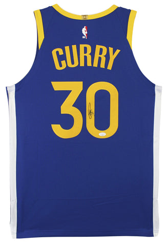 Warriors Stephen Curry Authentic Signed Blue Nike The Bay Swingman Jersey JSA
