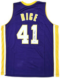 LOS ANGELES LAKERS GLEN RICE AUTOGRAPHED PURPLE JERSEY BECKETT BAS QR 215768