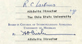 Fritz Crisler HOF Michigan Head Coach Signed/Auto Contract PSA BA199012