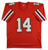 Miami Vinny Testaverde Authentic Signed Orange Pro Style Jersey JSA Witness