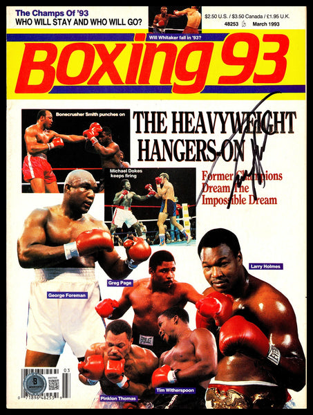 Larry Holmes Autographed Signed Magazine Beckett BAS QR #BM37849