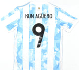 Sergio Aguero Signed Argentina FC Soccer White Jersey #9 - Beckett Hologram
