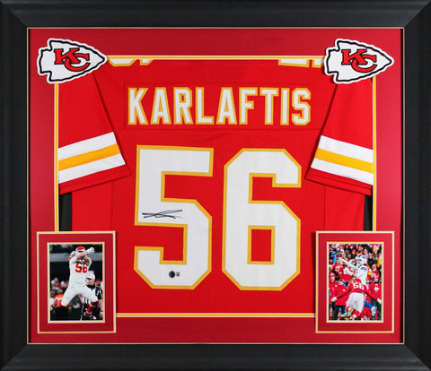 George Karlaftis Authentic Signed Red Pro Style Framed Jersey BAS Witnessed