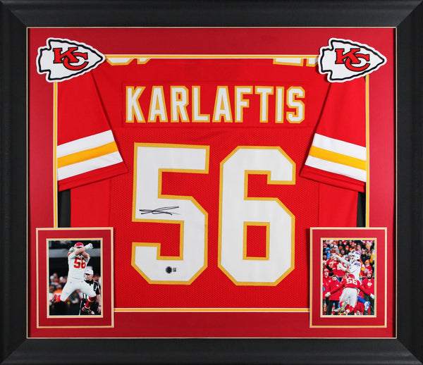 George Karlaftis Authentic Signed Red Pro Style Framed Jersey BAS Witnessed