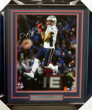 JULIAN EDELMAN AUTOGRAPHED SIGNED FRAMED 16X20 PHOTO PATRIOTS BECKETT 151425