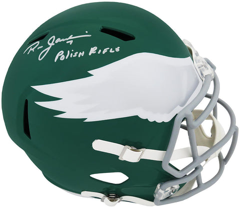 Ron Jaworski Signed Eagles TB Riddell FS Speed Rep Helmet w/Polish Rifle -SS COA