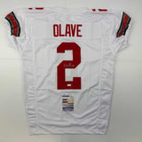 Autographed/Signed Chris Olave Ohio State White College Football Jersey JSA COA