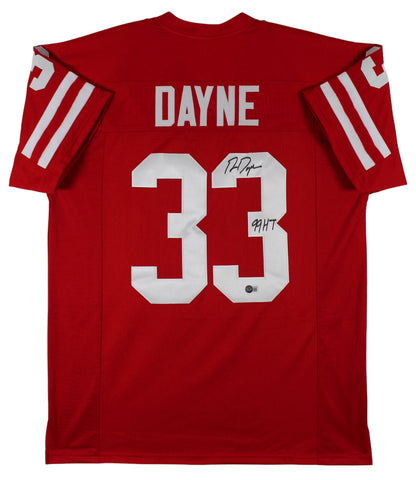 Wisconsin Ron Dayne "99 HT" Authentic Signed Red Pro Style Jersey BAS Witnessed