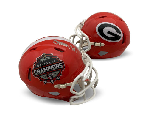 Travon Walker Autographed Georgia 2021 Champ Signed Football Mini Helmet JSA COA