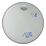 Joe Elliott Phil Collen Def Leppard Signed 15" Flt Gray Remo Drum Head JSA Holo