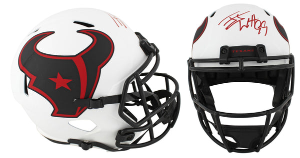 Texans J.J. Watt Authentic Signed Lunar Full Size Speed Rep Helmet BAS Witnessed