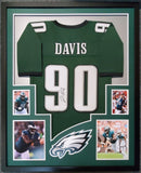 FRAMED PHILADELPHIA EAGLES JORDAN DAVIS AUTOGRAPHED SIGNED JERSEY JSA COA