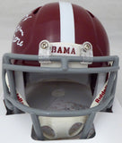 DeVonta Smith Autographed Alabama Mini Helmet "Heisman" Smudge Beckett WG74928