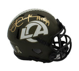 Eric Dickerson Signed Los Angeles Rams Speed STS Mini Helmet - HOF 99 Insc