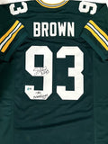Packers GILBERT BROWN Signed Custom Replica Green Jersey AUTO w/ Gravedigger BAS