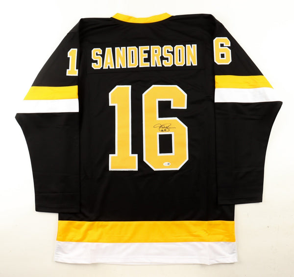 Derek Sanderson Signed Bruins Throwback Jersey (JSA) Boston Center 1968-1972