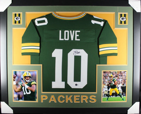 JORDAN LOVE (Packers green SKYLINE) Signed Autographed Framed Jersey Beckett