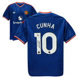 Matheus Cunha Signed Manchester Utd Away Soccer Jersey #10 with Beckett COA