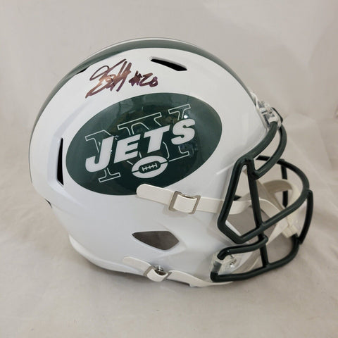 BREECE HALL SIGNED NY JETS FS THROWBACK SPEED REPLICA HELMET FANATICS COA