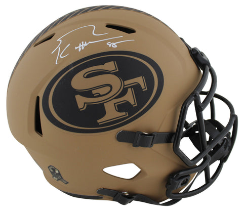 49ers George Kittle Signed Salute To Service II F/S Speed Rep Helmet BAS Witness