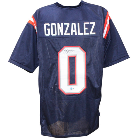 Christian Gonzalez Autographed Pro Style Size XL Blue Jersey Beckett 50946