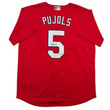 Autographed/Signed Albert Pujols St. Louis Red Baseball Jersey Beckett BAS COA