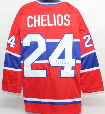 Chris Chelios Signed Canadiens Jersey (Beckett) 40th overall pick 1981 NHL Draft