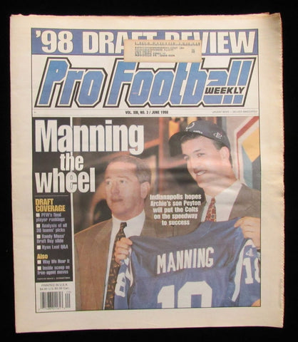 June 1998 Pro Football Weekly Newspaper Peyton Manning on Cover 198242