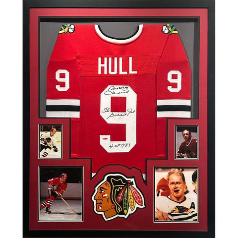 Bobby Hull Autographed Signed Framed Chicago Blackhawks Red Jersey TRISTAR