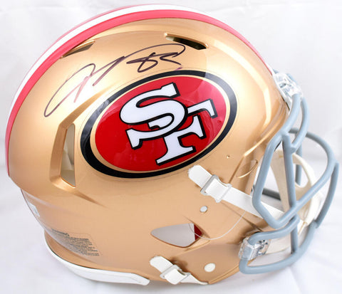 Vernon Davis Autographed 49ers Speed Authentic F/S Helmet- Beckett W Holo *Black