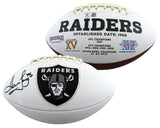 Raiders Howie Long Authentic Signed White Panel Logo Football BAS Witnessed