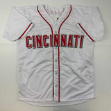 Autographed/Signed Elly De La Cruz Cincinnati White Baseball Jersey Beckett COA