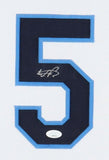 Wander Franco Signed Tampa Bay Rays 35"x 43" Framed Jersey (Beckett) Shortstop