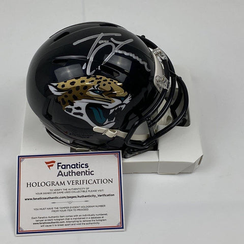 Autographed/Signed Trevor Lawrence Jacksonville Jaguars Jags Mini Football Helme