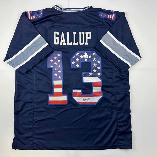 Autographed/Signed Michael Gallup Dallas America's Team Blue Jersey Tristar COA