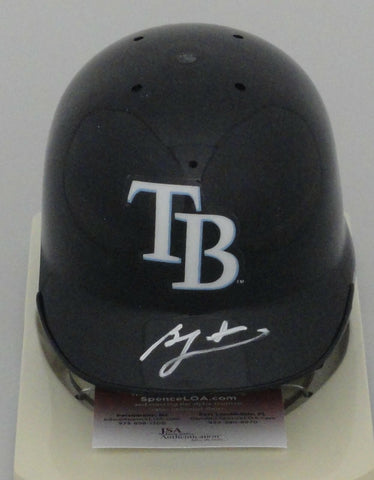 Tampa Bay Rays BEN ZOBRIST Signed Riddell Mini Helmet AUTO - JSA