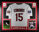 Jim Edmonds Autographed St Louis Cardinals 2006 World Series Framed Jersey JSA