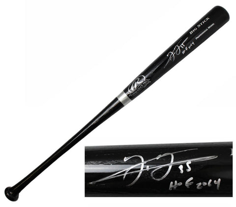 FRANK THOMAS Signed Rawlings Big Stick Black Baseball Bat w/HOF 2014 - SCHWARTZ