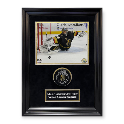 Marc Andre-Fluery Signed Autographed Puck Shadow Box Framed to 14x19 JSA