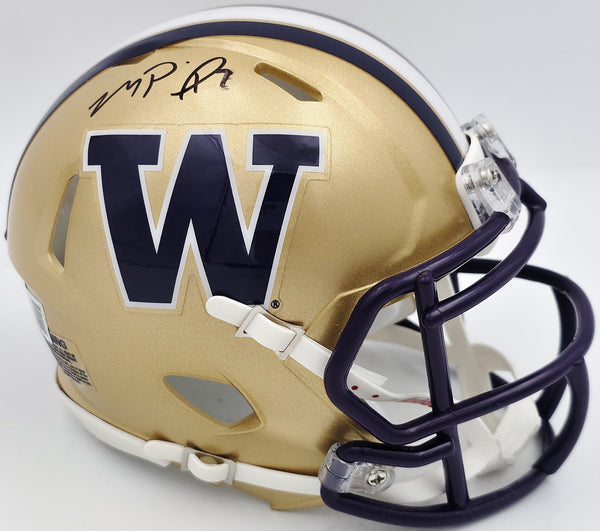 Michael Penix Jr. Autographed Washington Mini Helmet Beckett Witness 2W906690