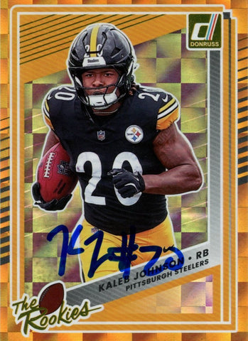 Kaleb Johnson Autographed '25 Donruss The Rookies #20 Card Beckett Witness 57008