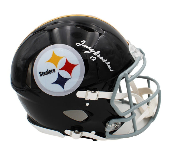 Terry Bradshaw Signed Steelers Speed Authentic 63-76 Grey Facemask NFL Helmet