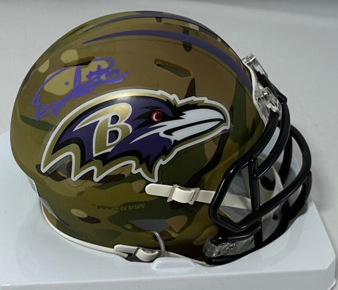 Ravens Run Back DERRICK HENRY Signed Riddell CAMO Speed Mini Helmet AUTO - BAS