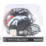 Brian Dawkins Signed Denver Broncos Mini Helmet VSR4 HOF Beckett Witness 58580