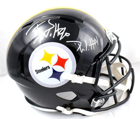 TJ Watt Derek Watt Autographed Pittsburgh Steelers F/S Speed Helmet- Ba W Holo