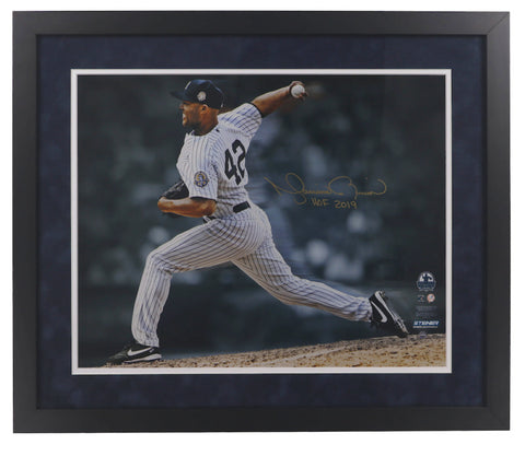 Mariano Rivera Autographed "HOF 2019" 16" x 20" 'Pitching' Framed Photo Steiner