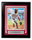 Elly De La Cruz Signed Framed 8x10 Cincinnati Reds Fielding Photo BAS